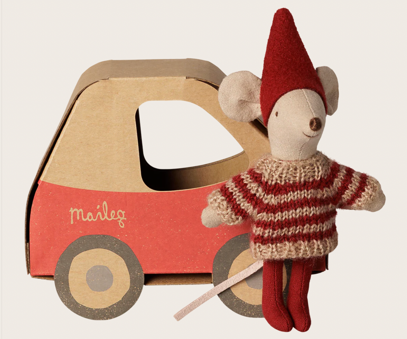 PRE ORDER Christmas mouse, Little sister in car box Maileg