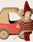 PRE ORDER Christmas mouse, Little sister in car box Maileg