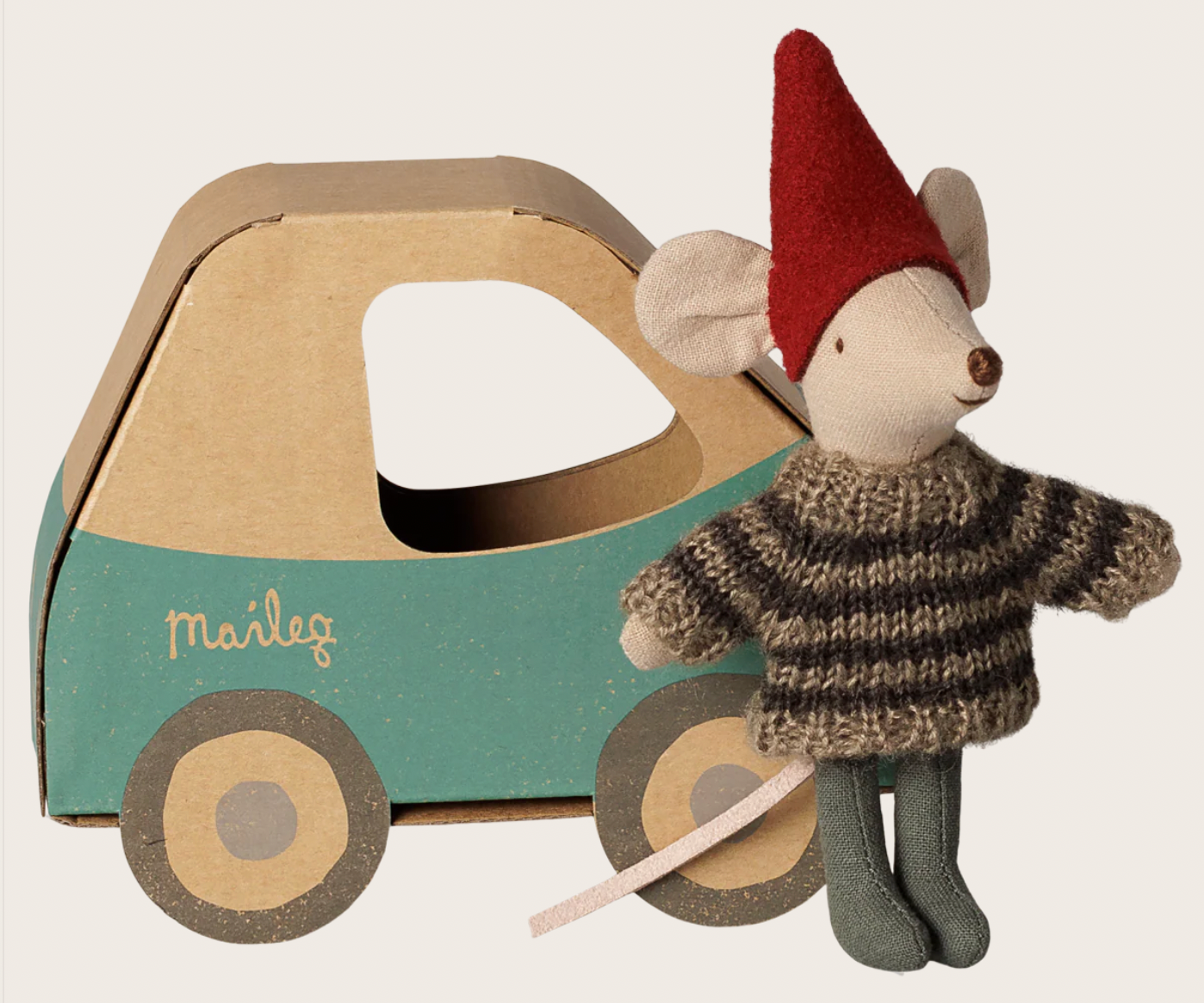 PRE ORDER Christmas mouse, Little brother in car box Maileg