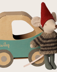 PRE ORDER Christmas mouse, Little brother in car box Maileg