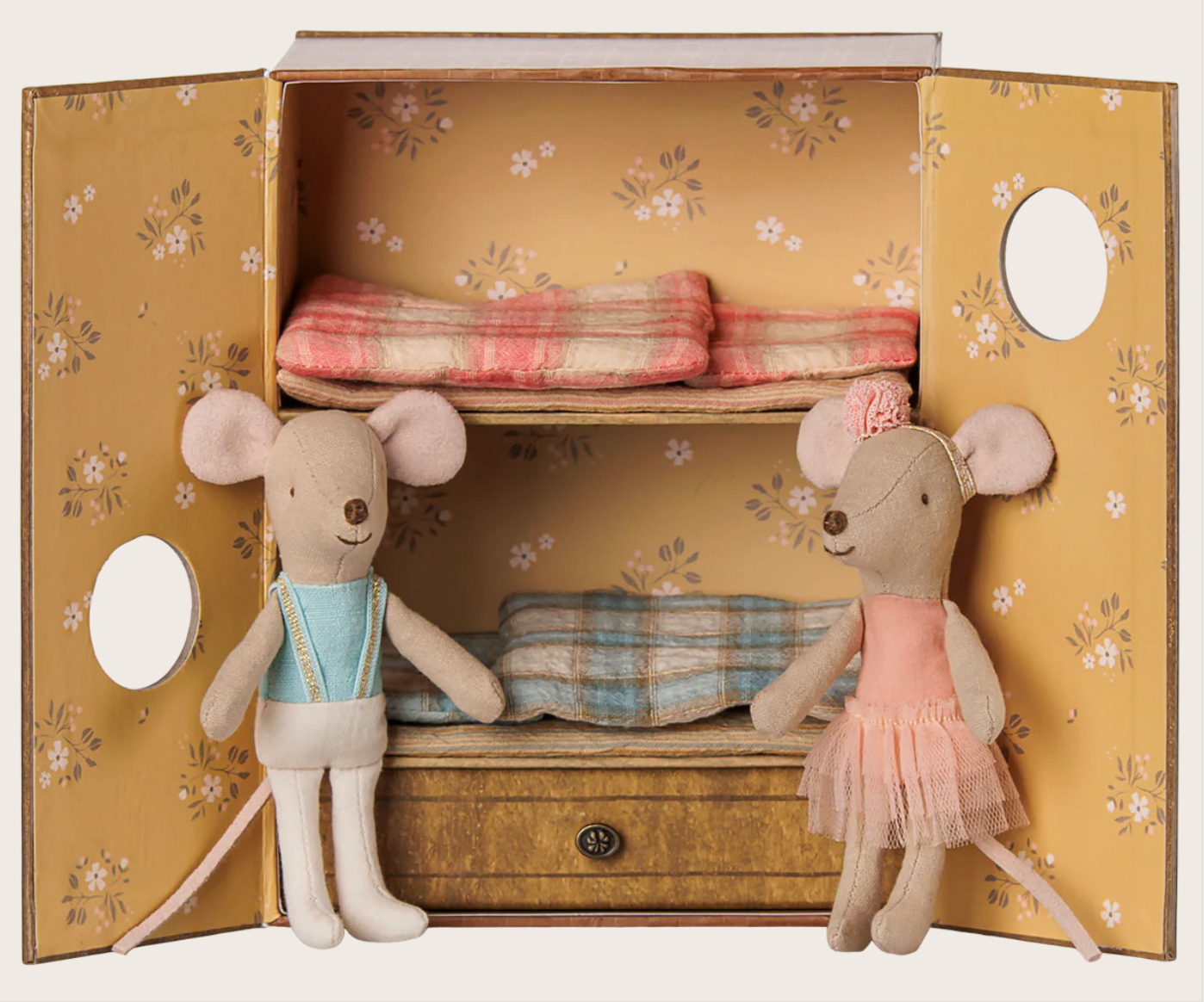 PRE ORDER - Ballet mice in dance studio, Little sister and brother Maileg