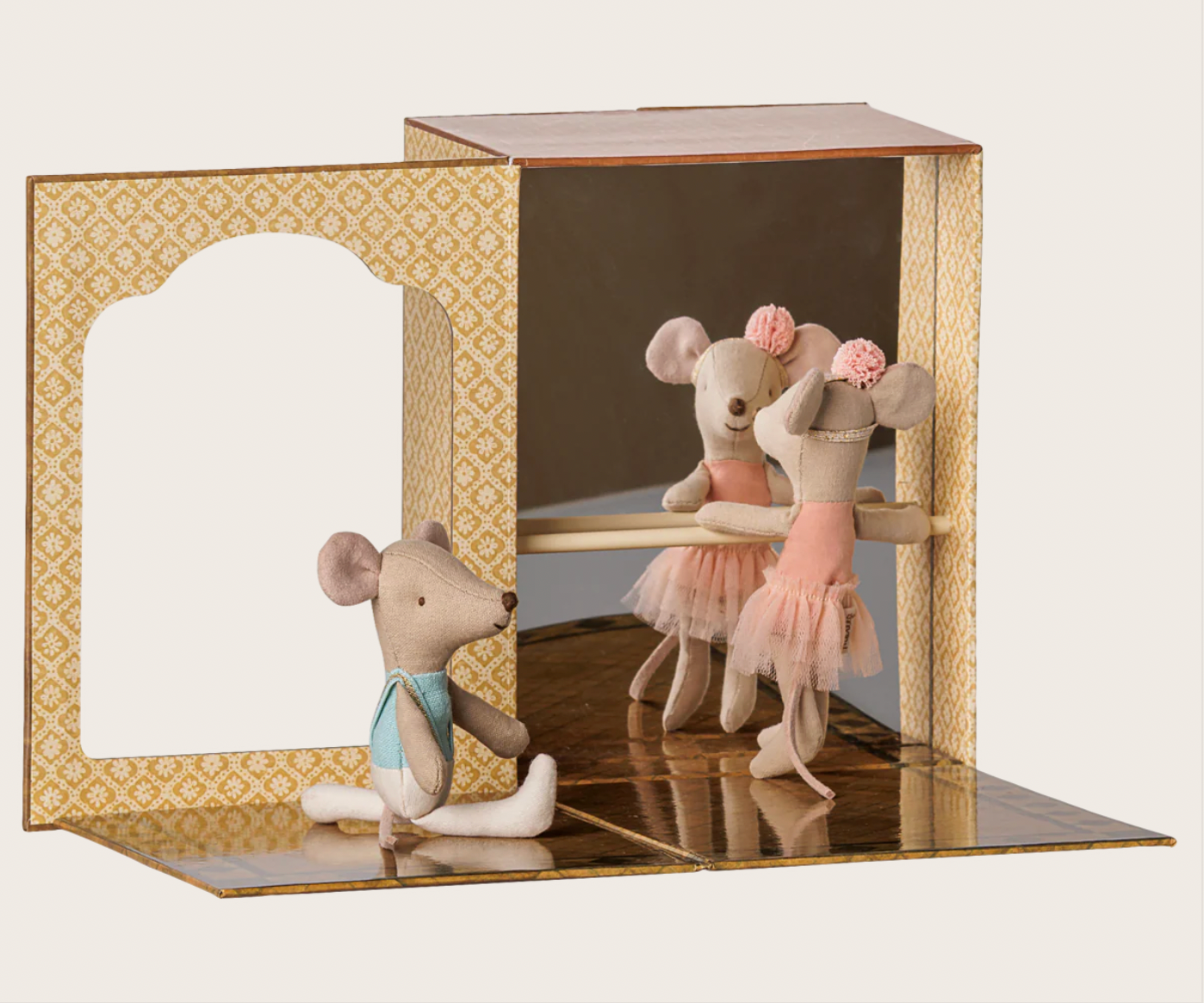 PRE ORDER - Ballet mice in dance studio, Little sister and brother Maileg