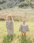 Camel Gingham Lace Dress - Mebie Baby