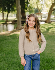 Childrens Brown Knit Button Down Cardigan - Mebie Baby