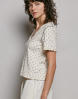 Jo Rib Floral V-Neck Knit Top