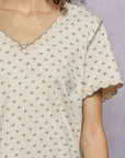 Jo Rib Floral V-Neck Knit Top