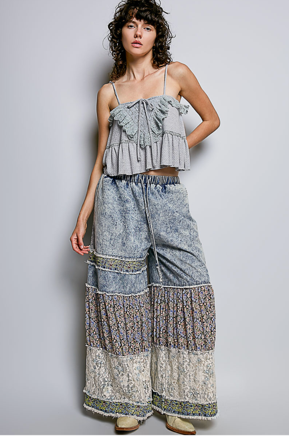 Romantic Lace Ruffle Tiered Top