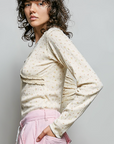 Lacey Vintage V-Neck Long Sleeve Floral Top