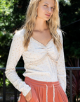 Lacey Vintage V-Neck Long Sleeve Floral Top