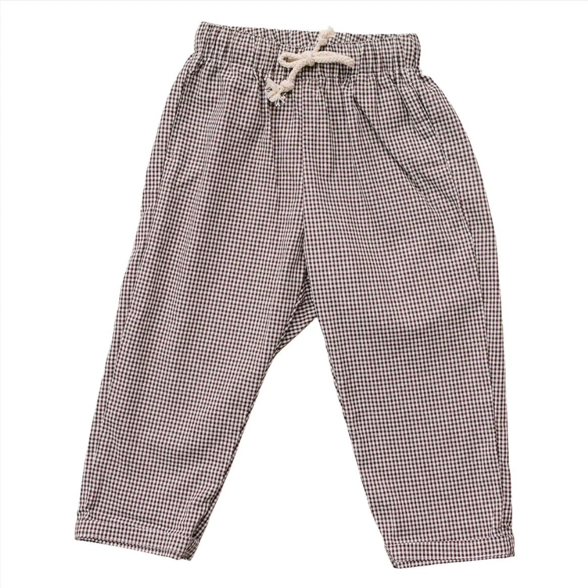 Childrens Brown Plaid Pants - Mebie Baby