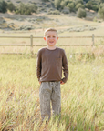 Childrens Brown Plaid Pants - Mebie Baby