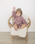 Red Gingham Peter Pan Collar Bloomer Set - Mebie Baby
