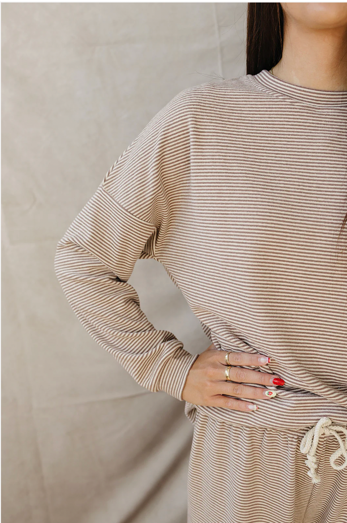 Womens Striped Loungewear Set - Mebie