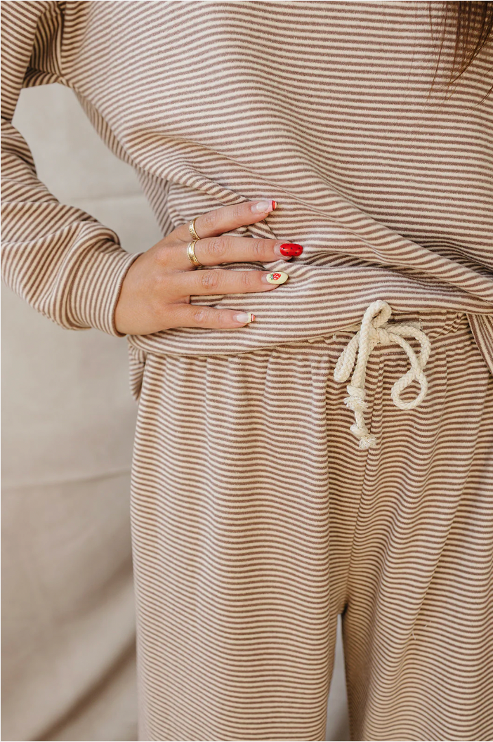 Womens Striped Loungewear Set - Mebie