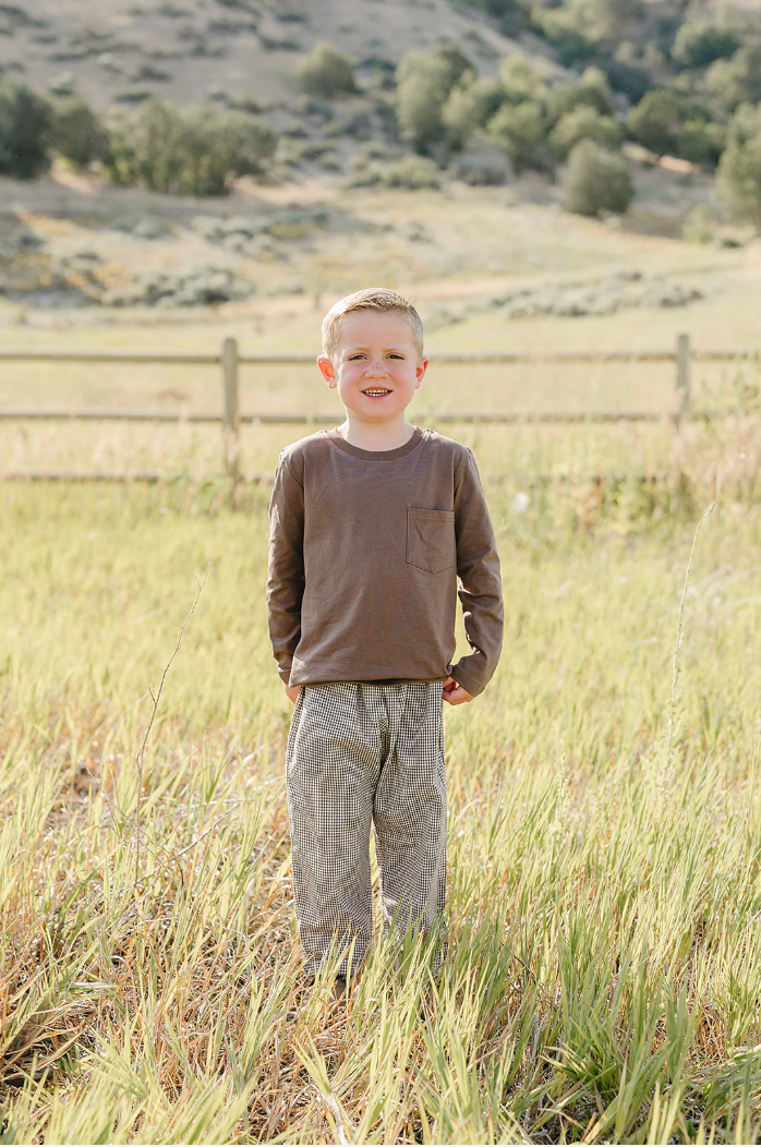 Childrens Brown Long Sleeve Tee - Mebie Baby