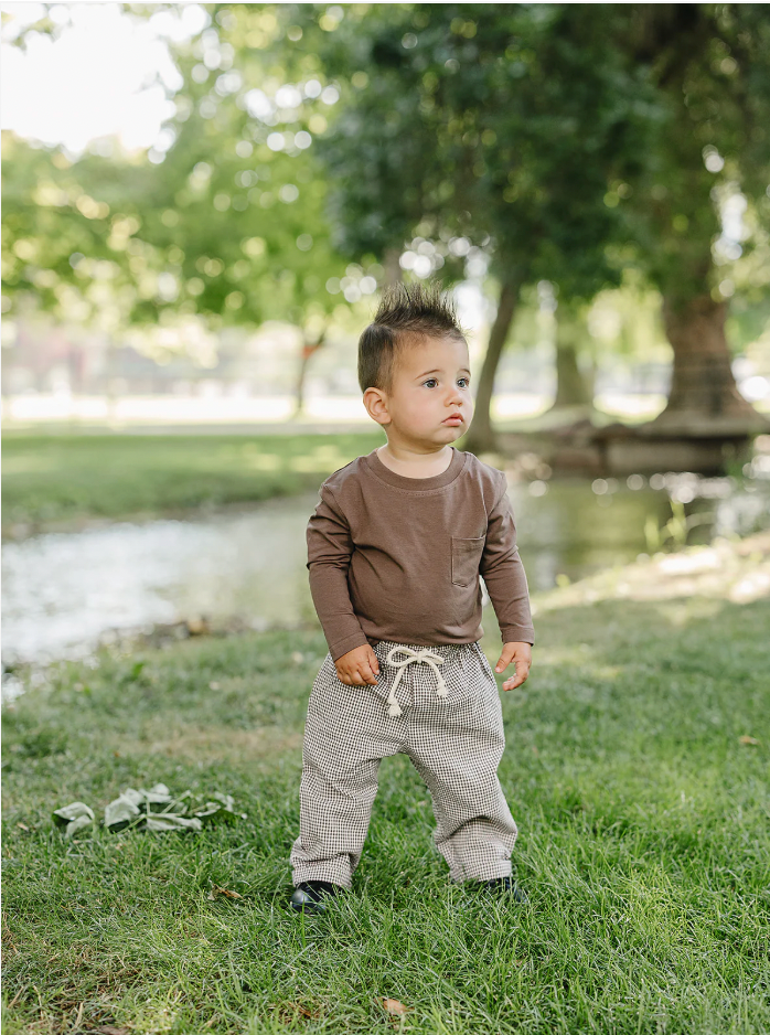 Childrens Brown Long Sleeve Tee - Mebie Baby