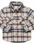Childrens Cream Plaid Shacket - Mebie Baby