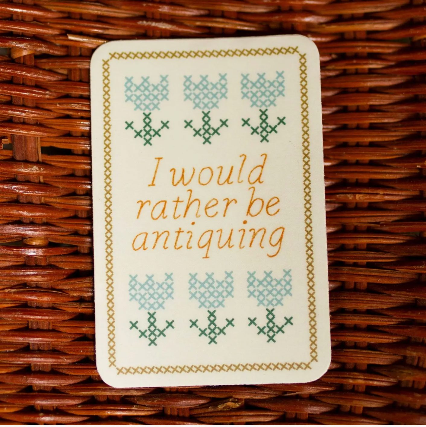 I'd Rather Be Antiquing Vinyl Sticker 3"
