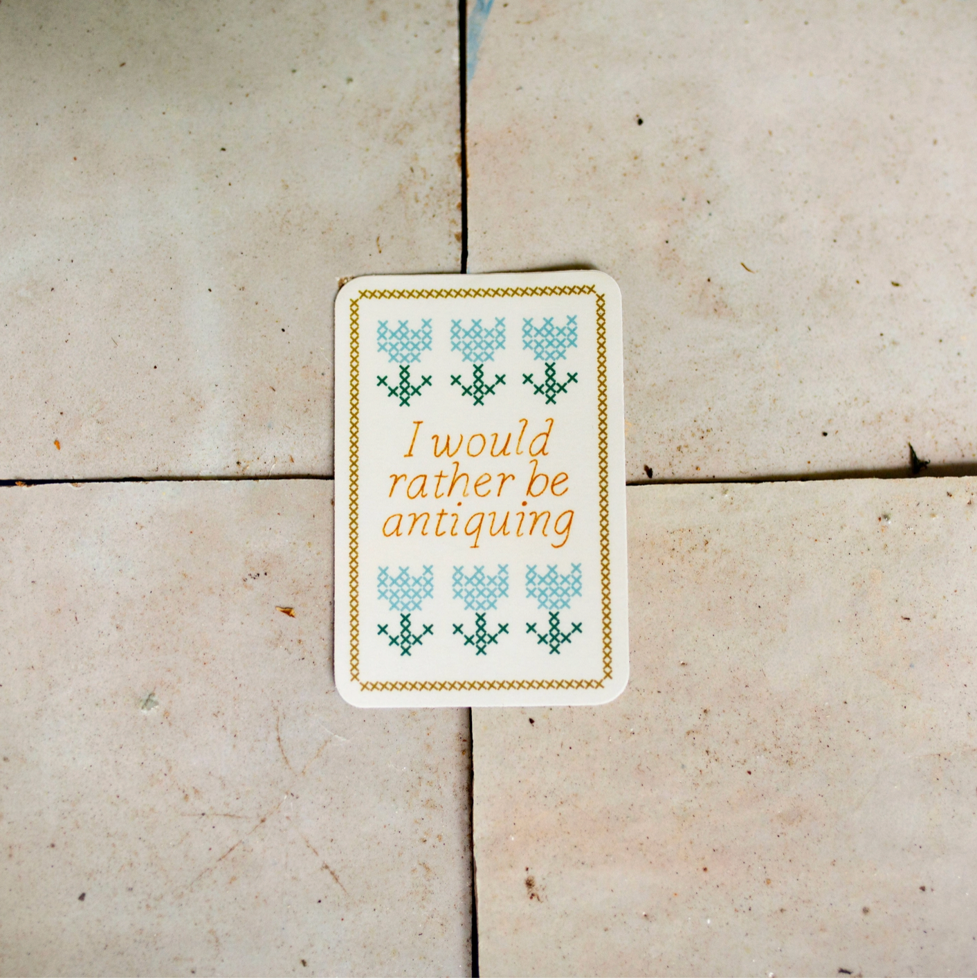 I'd Rather Be Antiquing Vinyl Sticker 3"