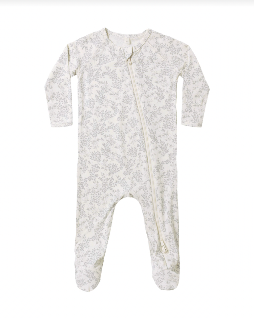 Quincy Mae BAMBOO ZIP FOOTIE CLOUD FLORAL