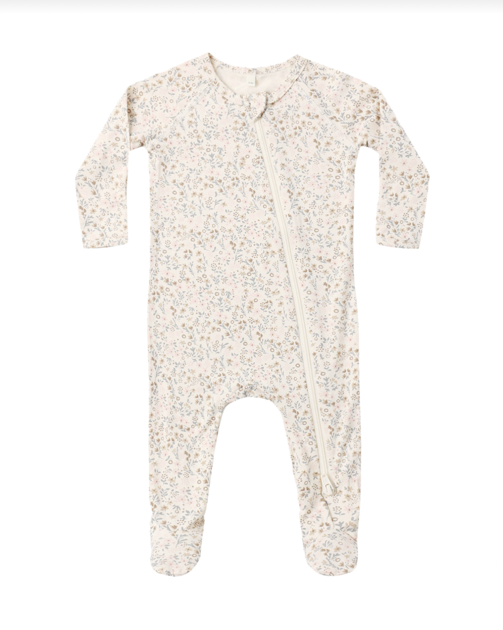 Quincy Mae BAMBOO ZIP FOOTIE BLOOM