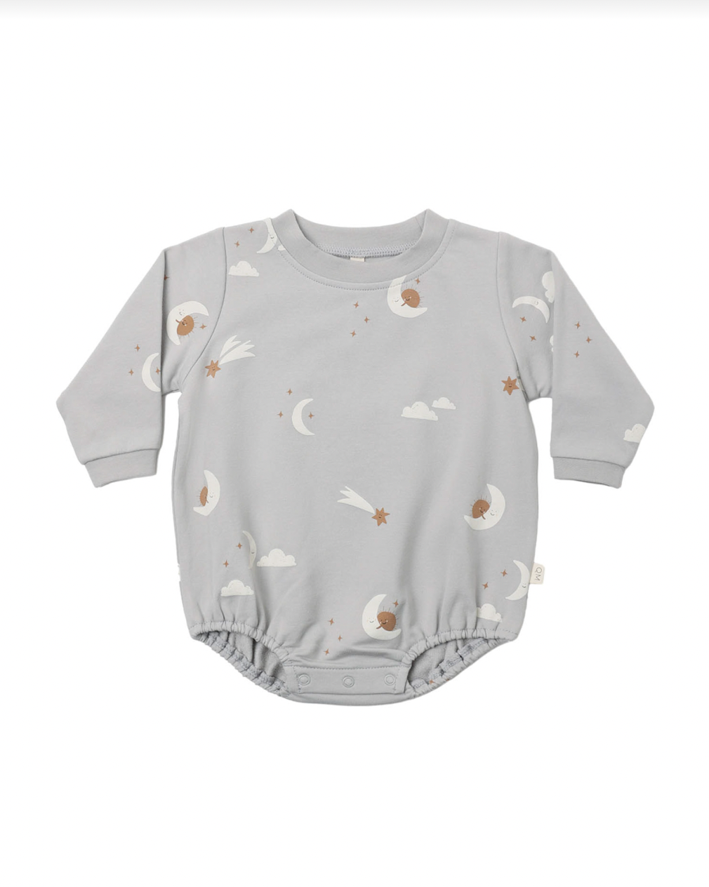 QUINCY MAE CREWNECK BUBBLE ROMPER SKY FRIENDS