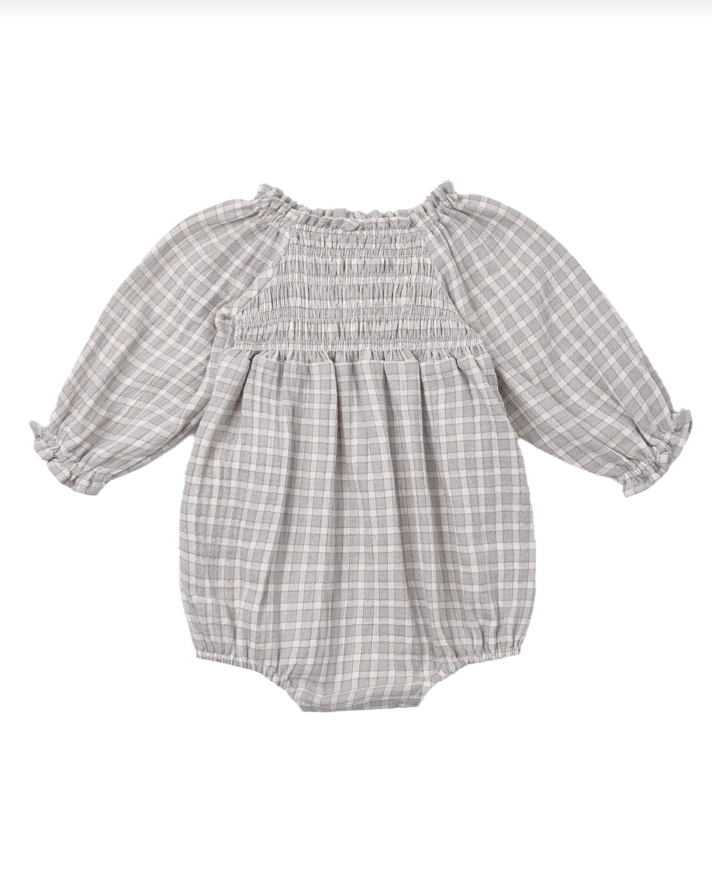 QUINCY MAE EDEN ROMPER BLUE GINGHAM