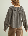Della Gingham Ruffled Blouse
