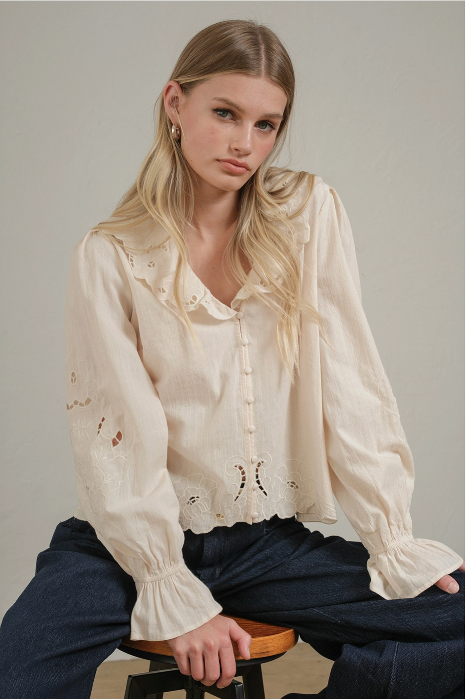 Petal Embroidered Blouse