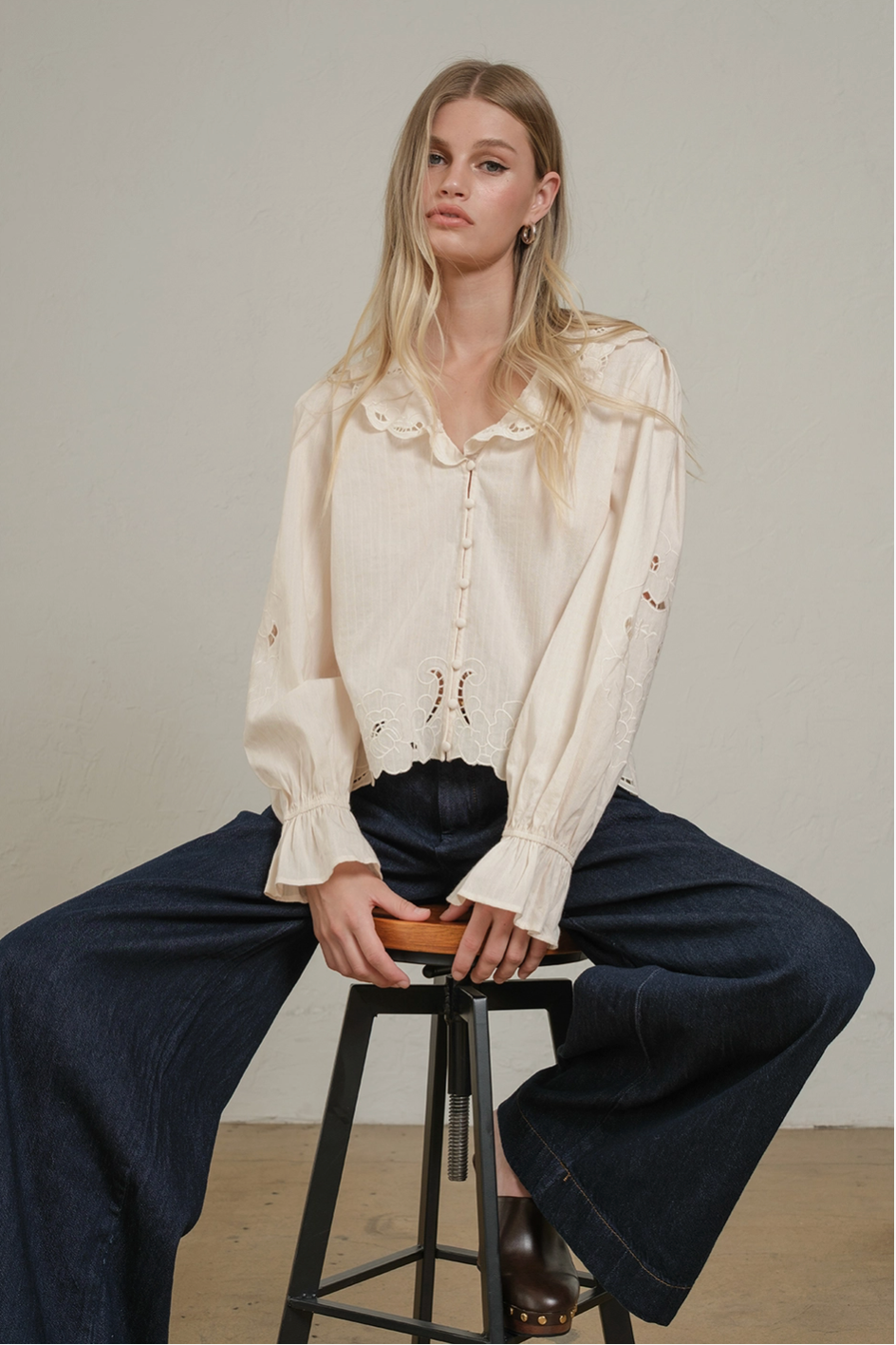 Petal Embroidered Blouse