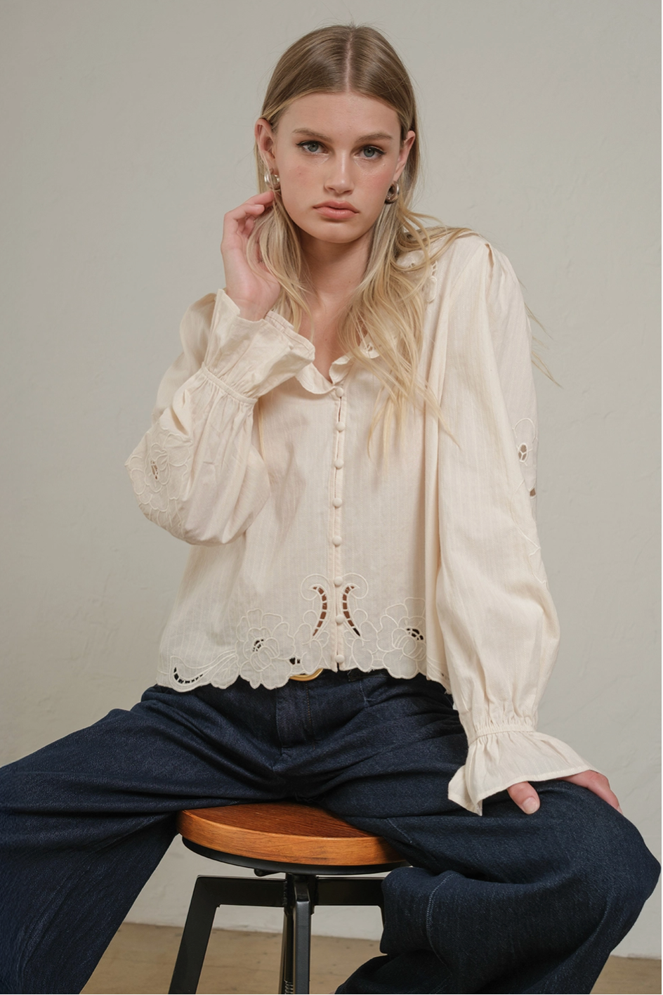 Petal Embroidered Blouse