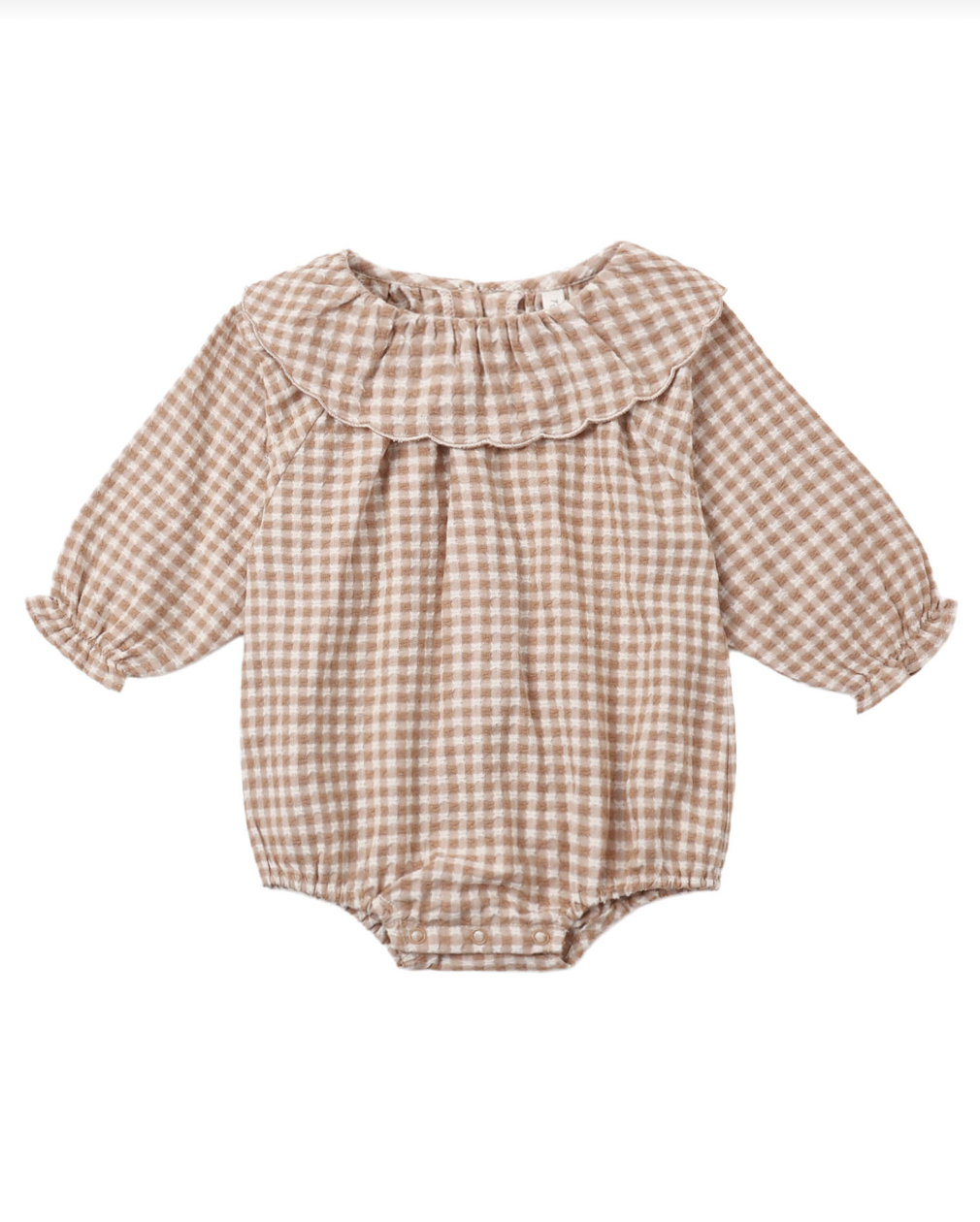RYLEE + CRU COLETTE ROMPER FAWN GINGHAM