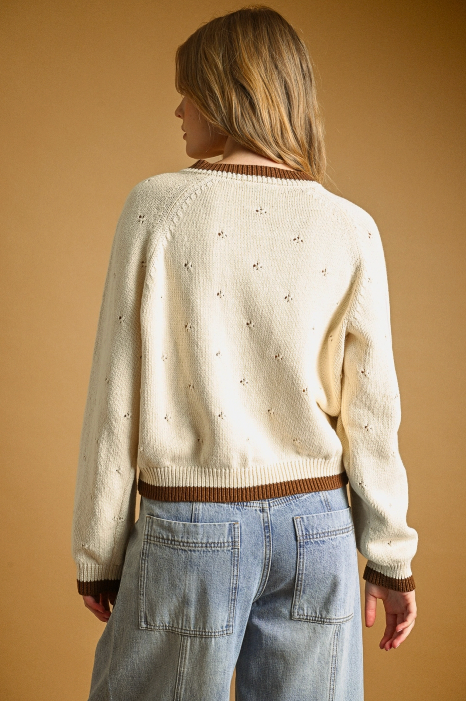 Elsie Pointelle Knit Cardigan