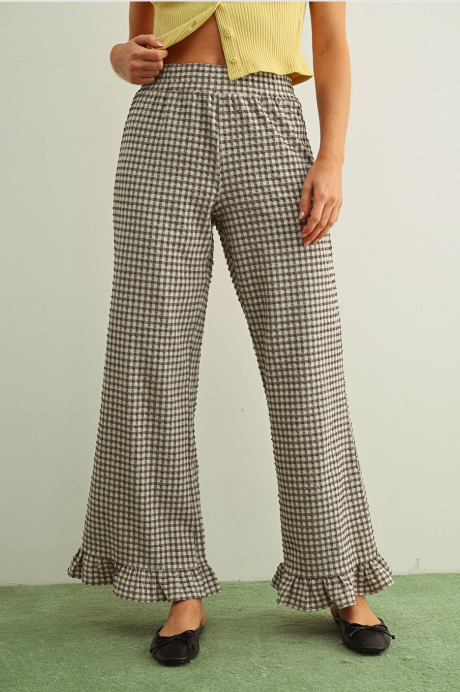 Ella Gingham Ruffle Pants