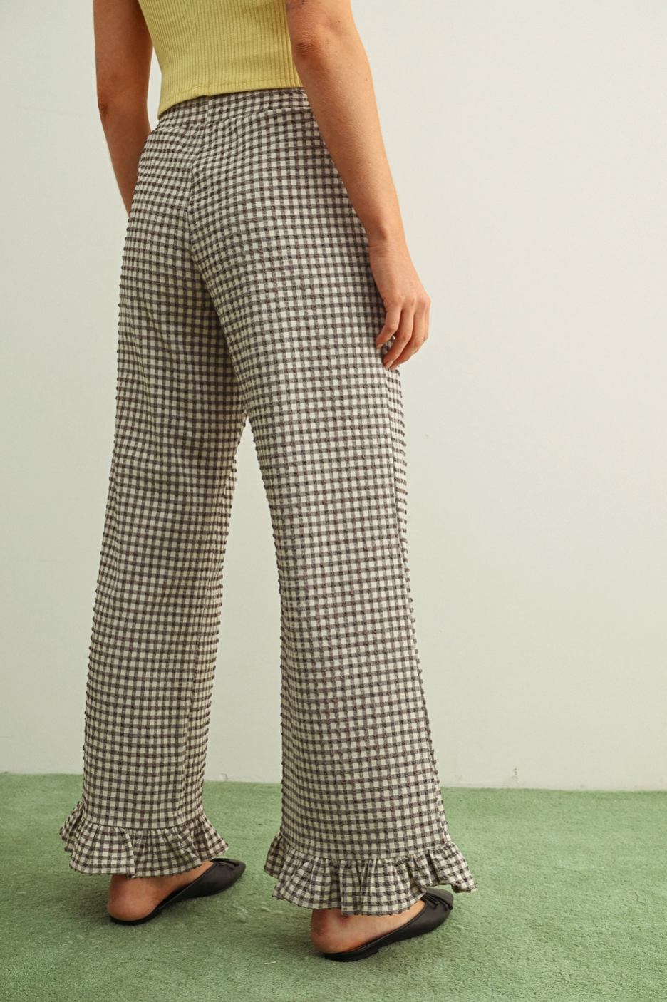 Ella Gingham Ruffle Pants