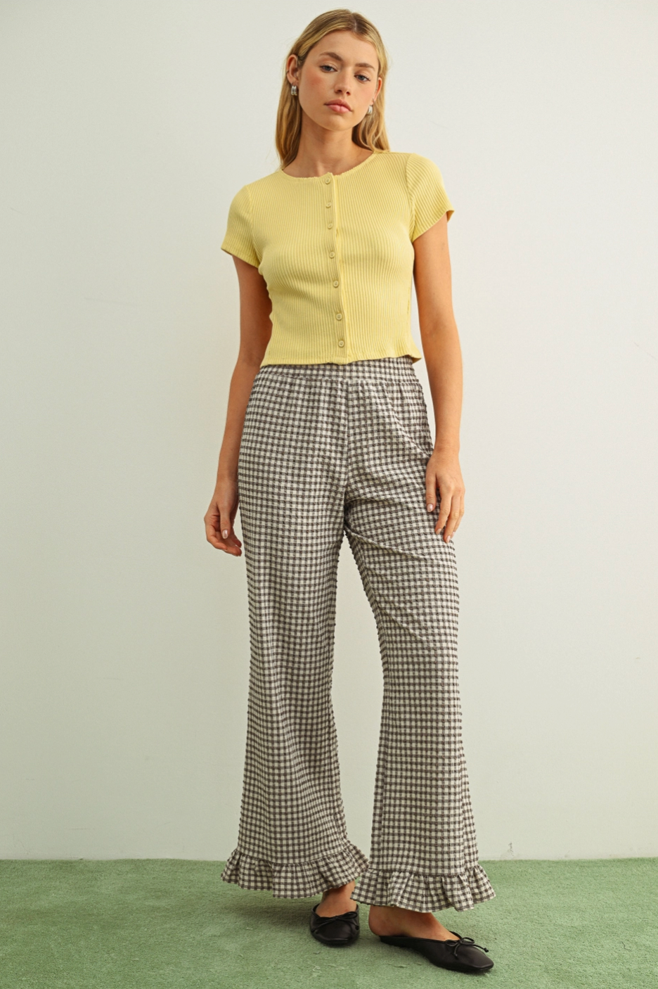 Ella Gingham Ruffle Pants