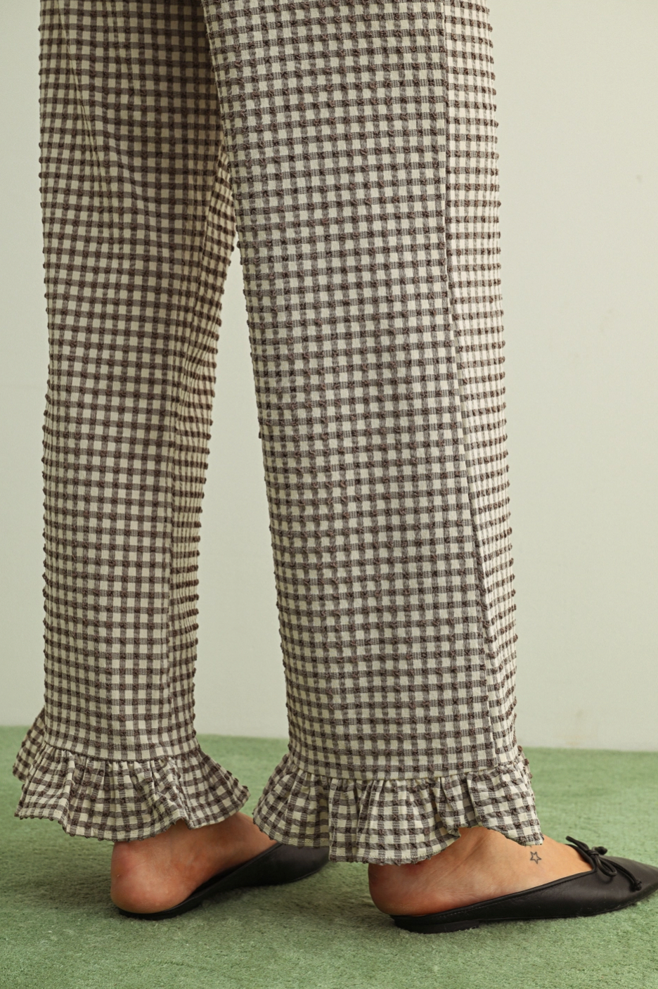 Ella Gingham Ruffle Pants