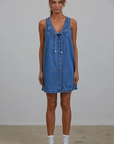 Betsy Ruffle Denim Mini Dress