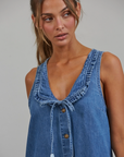 Betsy Ruffle Denim Mini Dress