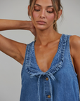 Betsy Ruffle Denim Mini Dress