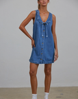 Betsy Ruffle Denim Mini Dress