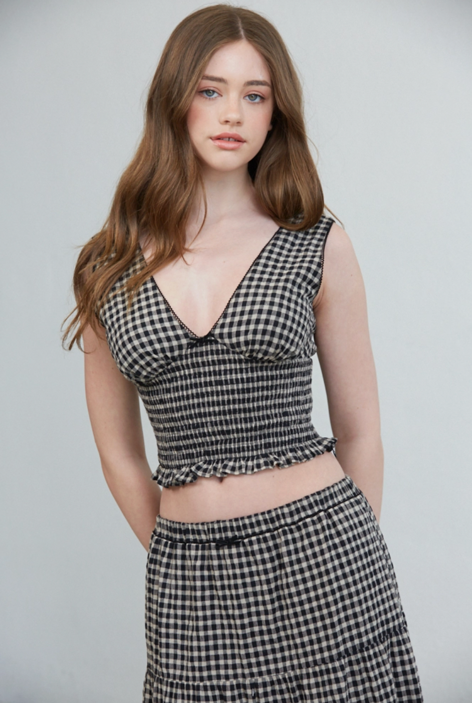 Hazel Smocked Top &amp; Ruffle Tiered Skirt Set