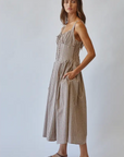 Vivien Check Tie Front Midi Dress