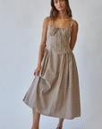 Vivien Check Tie Front Midi Dress