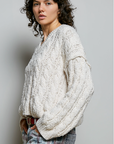 Semi-Cropped V-Neck Soft Sweater