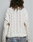 Semi-Cropped V-Neck Soft Sweater