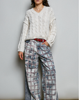 Semi-Cropped V-Neck Soft Sweater
