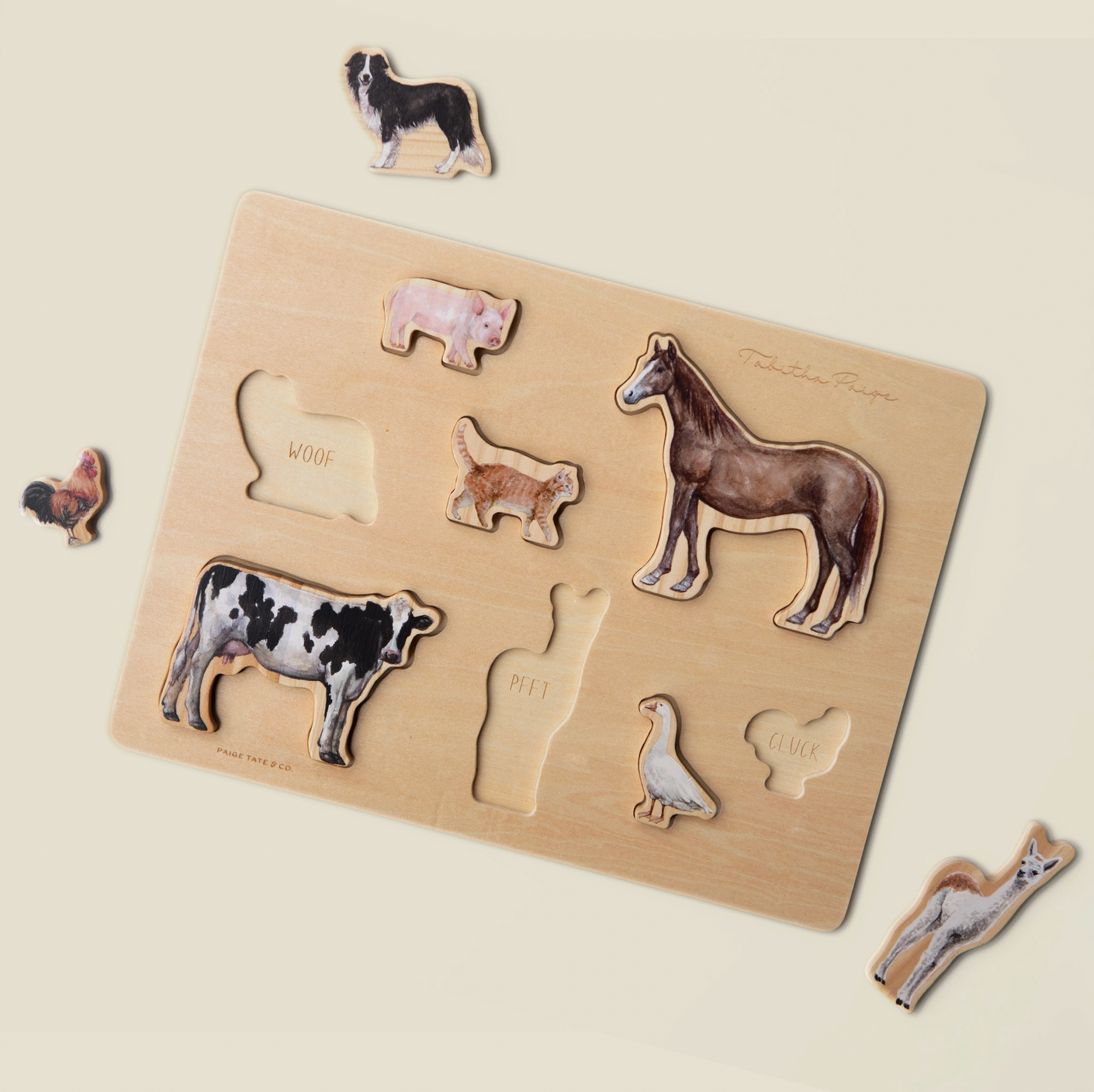 Farm Animals Wooden Puzzle: A Tabitha Paige Puzzle
