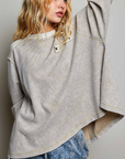 Mixed Panel Thermal Top Vintage Wash