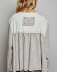 Mixed Panel Thermal Top Vintage Wash